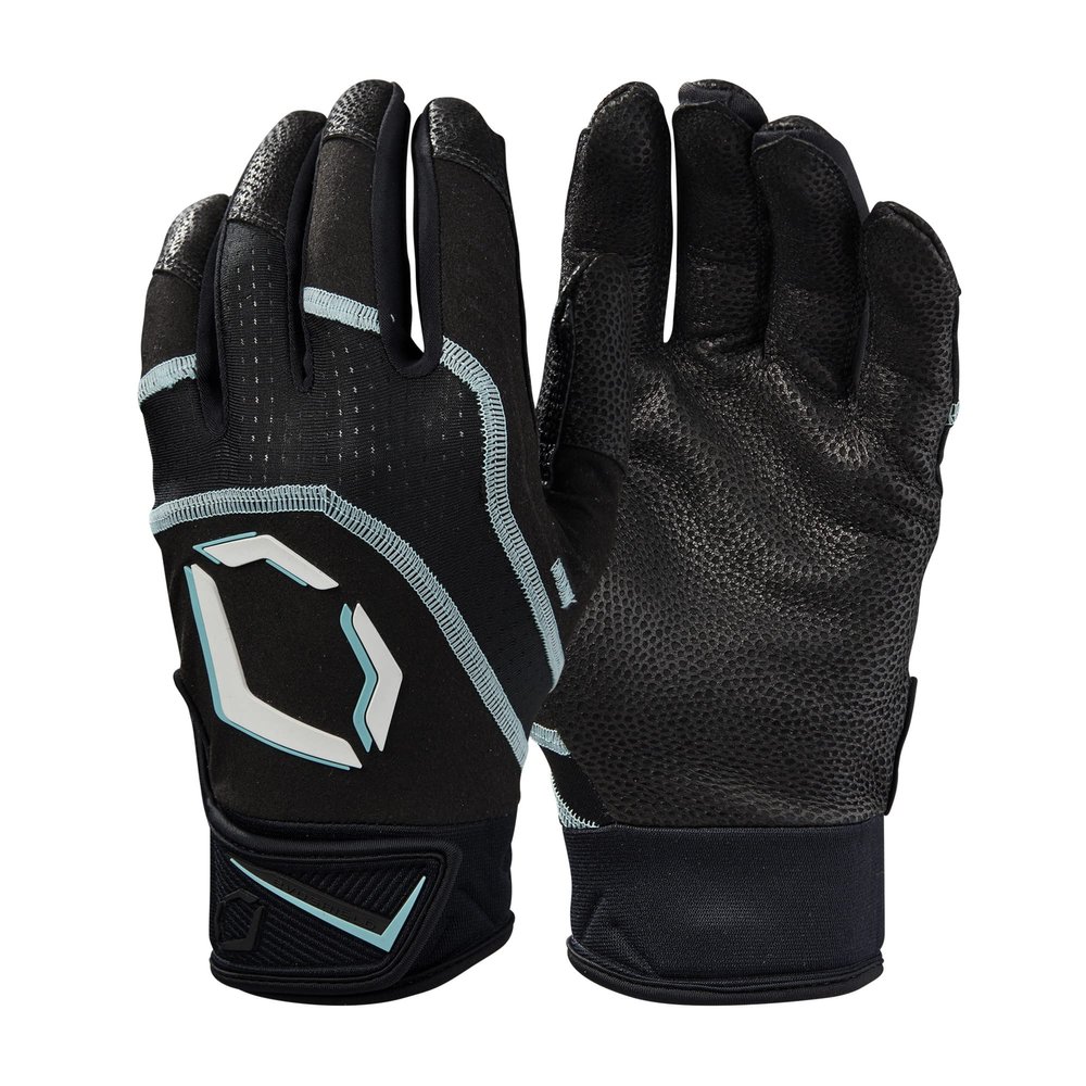 EvoShield Adult Khaos Batting Gloves - Black Medium