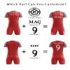 ORKY Boys Soccer Jersey, Custom Made Name Number Shirt for Girls Season Tournament, Quick Dry Kids School Team Uniform(Red 160cm) view 3