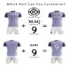 ORKY Boys Soccer Jersey, Custom Made Name Number Shirt for Girls Season Tournament, Quick Dry Kids School Team Uniform(Light Purple 130cm) view 3