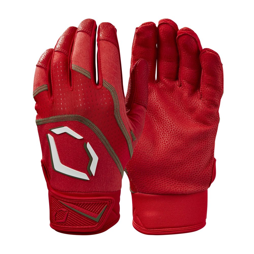 EvoShield Youth Khaos Batting Gloves - Scarlet, Large