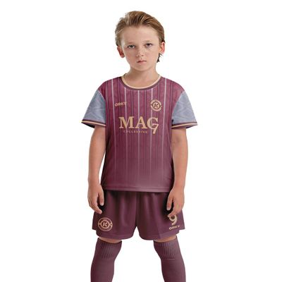 ORKY Boys Soccer Jersey, Custom Made Name Number Shirt for Girls Season Tournament, Quick Dry Kids School Team Uniform(Red/Purple 130cm)