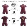 ORKY Boys Soccer Jersey, Custom Made Name Number Shirt for Girls Season Tournament, Quick Dry Kids School Team Uniform(Red/Purple 130cm) view 3