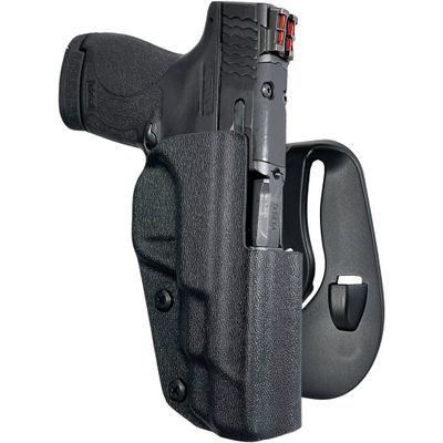 Black Scorpion Gear OWB Kydex Paddle Holster fits SW M&P Shield Plus 4in (Black, Right-Hand Draw)