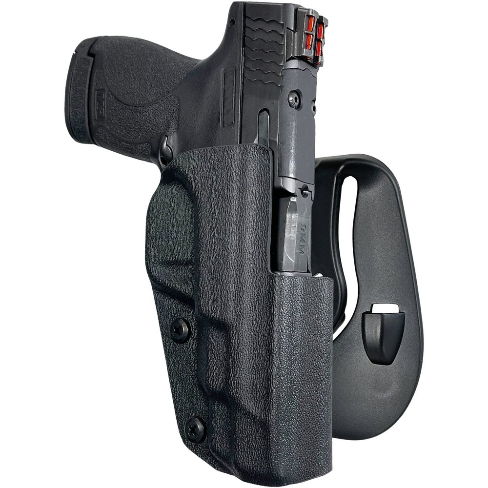 Black Scorpion Gear OWB Kydex Paddle Holster fits SW M&P Shield Plus 4in (Black, Right-Hand Draw)