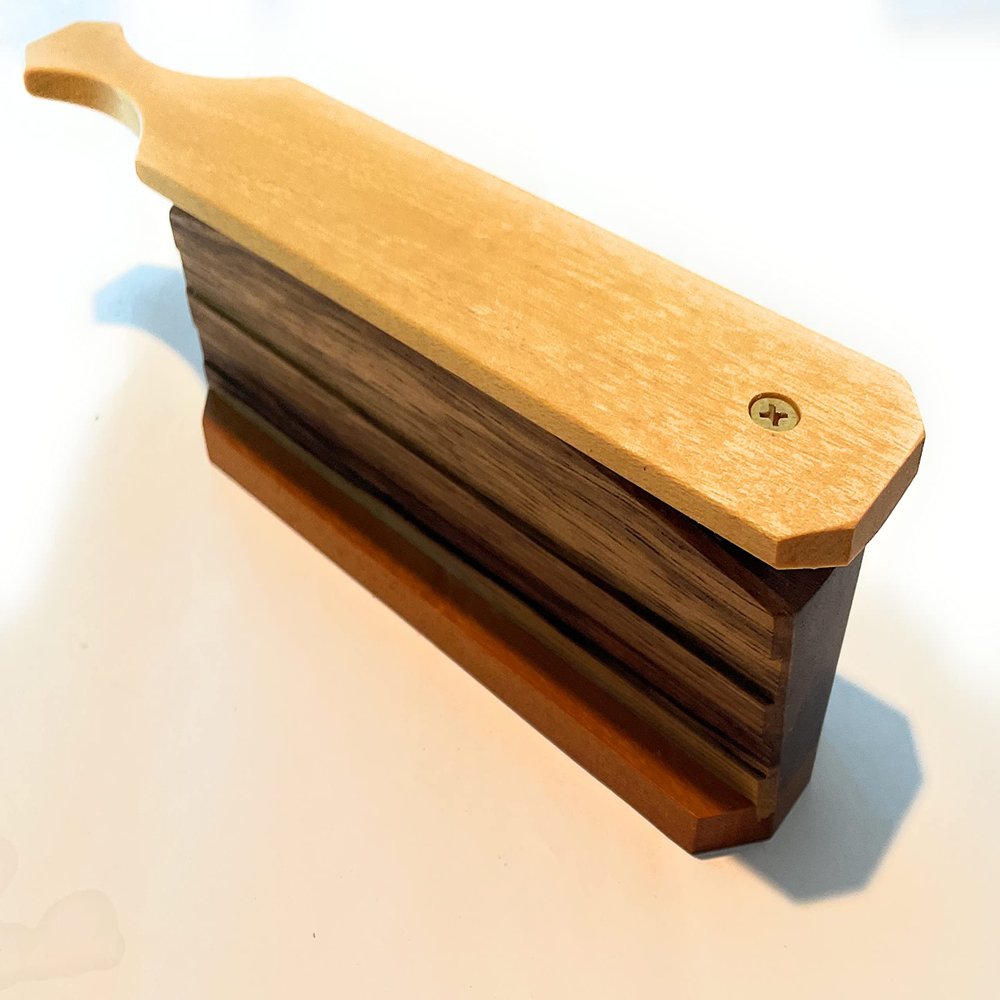 Hand Made and Tuned Turkey Call Made with Black Limba Mora Yellow Heart