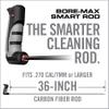 Real Avid 1 Piece Cleaning Rod, Premium Quality Carbon Fiber Cleaning Rod with Multiple Caliber Sizes and Lengths | One Piece Rod with Ergonomic Comfort Grip Handle,Grey/Black view 3