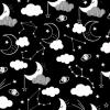 3 Wishes Don't Forget to Dream Flannel 18078 Black Night Sky view 1