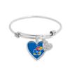 From the Heart Enterprises Kansas Jayhawks Amara Crystal Silver Bangle Bracelet Jewelry Gift KU, Blue, 7.5 inches view 1