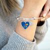 From the Heart Enterprises Kansas Jayhawks Amara Crystal Silver Bangle Bracelet Jewelry Gift KU, Blue, 7.5 inches view 2
