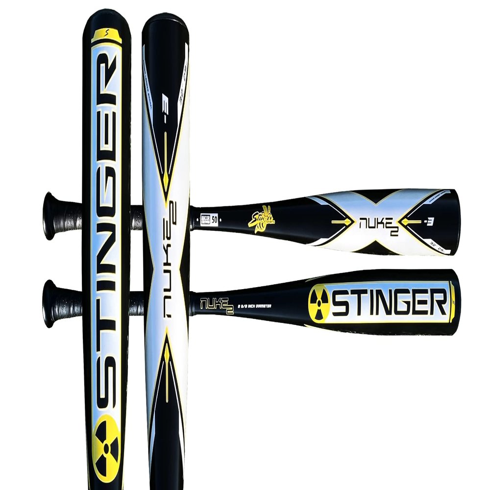 Stinger Nuke 2 BBCOR Baseball Bat - 3 Drop - 2 5/8" Barrel - Available in 31 to 34 - Drop 3 Baseball Bat for Middle School, High School, or College - 31"/28oz