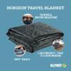 Klymit Horizon Travel Packable Camping Blanket and Comforter, Blue/Black view 2