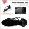 TINRYMX Girls&Women Latin Dance Shoes Silk Ballroom Salsa Tango Professional Performance Practice Dance Shoes, WZSP234-XGG-Black-4,US 3 view 4