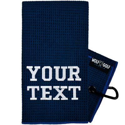 Wolf Golf Towels Custom Golf Towel | Personalized Golf Accessories for Men & Women | Add Your Text with Choice of Font and Thread Color