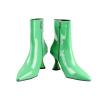 Ankle Boots for Women High Heel - Candy Colors Patent Leather Side Zipper Pointed Toe Wine Glass Heel Short Booties 2034 Fashion Casual Shoes view 1