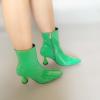 Ankle Boots for Women High Heel - Candy Colors Patent Leather Side Zipper Pointed Toe Wine Glass Heel Short Booties 2034 Fashion Casual Shoes view 4