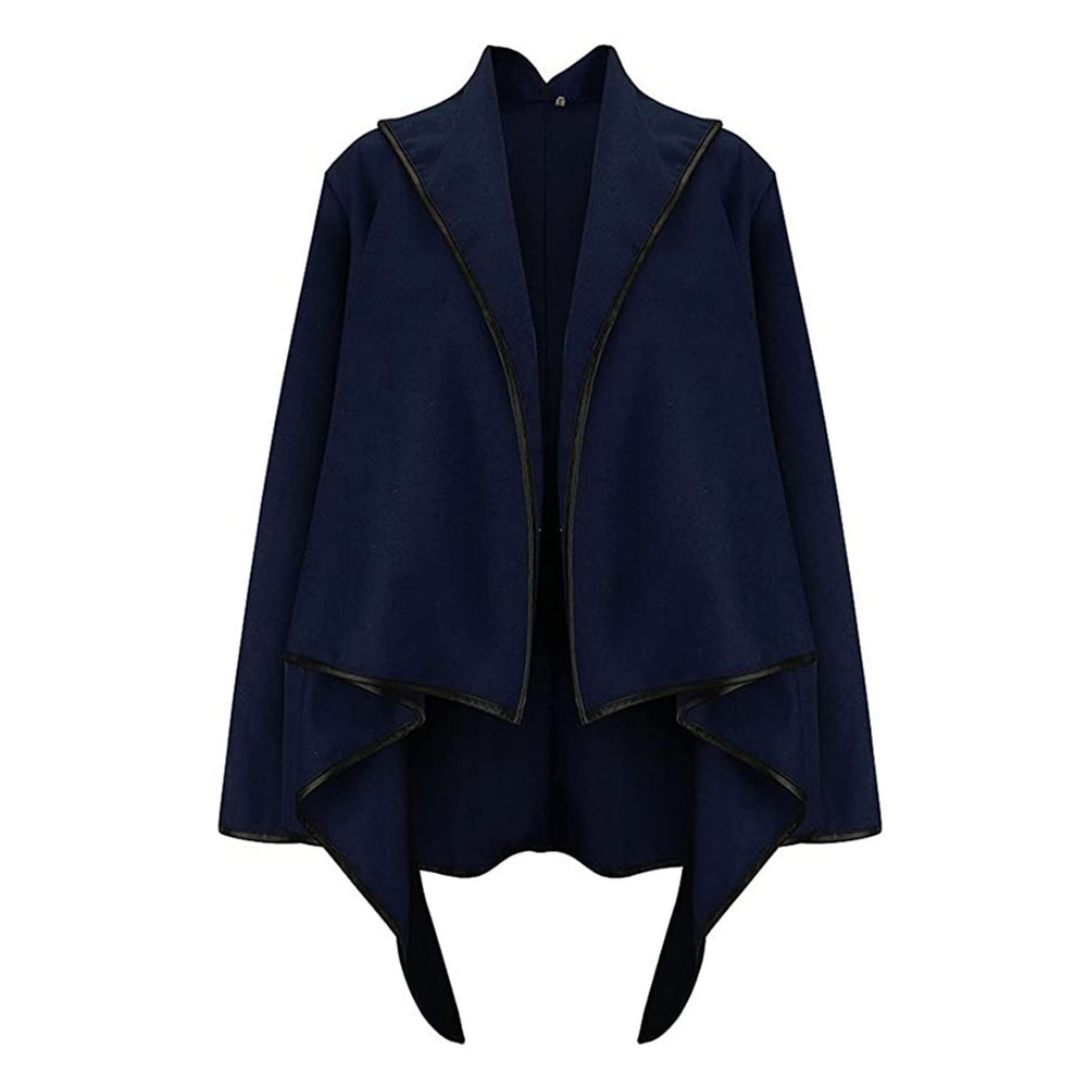 tuduoms Women's Vintage Cloak Steampunk Shawl Cape Wrap Wool Coat Cardigan Poncho Warm Winter Long Sleeve