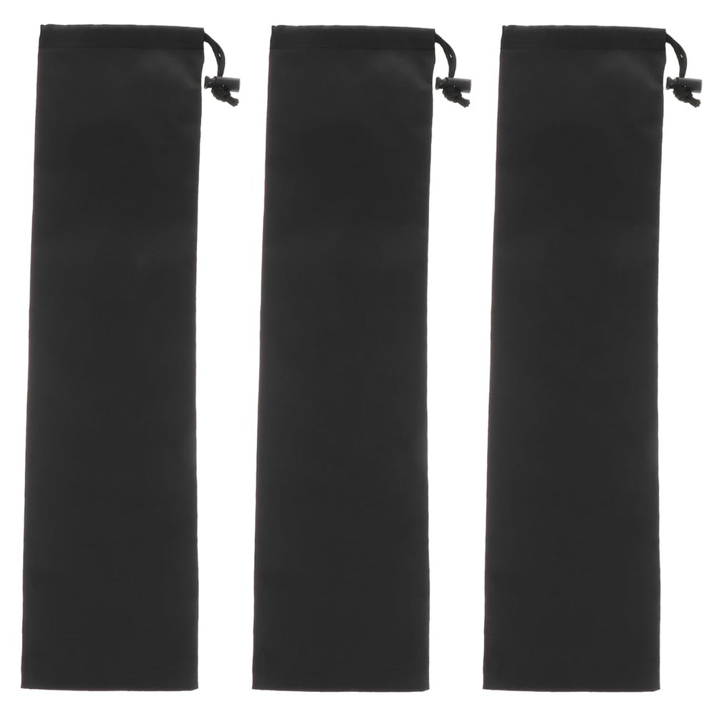Tent Pole Bag 19inch Trekking Poles Carrying Bag Replacement Case for Walking Stick Black 3PCS