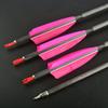 ZSHJGJR Archery Carbon Arrows 400 Spine Practice Target Hunting Arrows 33 inch for Recurve Bow Compound Bow with Removable Tips 6/12pcs (12pcs, Pink) view 2