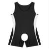 Oyolan Men's One Piece Boxer Shorts Wrestling Singlet Backless Bodysuit Weightlifting Outfit Tank Unitard Black Large view 3