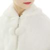 Girls Shawls and Wraps Faux Rabbit Fur Wedding Shoulder Cape Bridesmaid Tippet Stole Party Dress Shawl Costume Christmas Gift (Pom-pom, Ivory, Suggest for girls height 51-59 inch) view 4