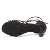 SWDZM Women's Latin Dance Shoes Satin Ballroom Salsa Performence Practice Dance Shoes,Heel-7CM,EM213 Black 7.5 US view 4