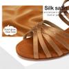 TINRYMX Girls&Women Latin Dance Shoes Silk Ballroom Salsa Tango Professional Performance Practice Dance Shoes, WZSP234-XGG-Beige-4,US 2 view 2