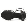 SWDZM Women's Latin Dance Shoes Satin Ballroom Salsa Performence Practice Dance Shoes,Heel-5CM,EM213 Black 8 US view 4