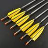ZSHJGJR Archery Carbon Arrows 400 Spine Practice Target Hunting Arrows 33 inch for Recurve Bow Compound Bow with Removable Tips 6/12pcs (12pcs, Yellow) view 2