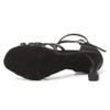 SWDZM Women's Latin Dance Shoes Satin Ballroom Salsa Performence Practice Dance Shoes,Heel-8.5CM,EM213 Black 5 US view 4