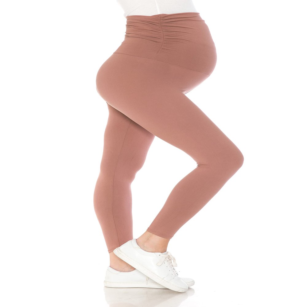 Leggings Depot Women's Maternity Leggings Over The Belly Pregnancy Casual Yoga Tights (Mauve, Small)