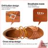 TINRYMX Girls&Women Latin Dance Shoes Silk Ballroom Salsa Tango Professional Performance Practice Dance Shoes, WZSP234-XGG-Brown-4,US 1.5 view 3