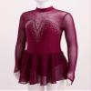easyforever Kids Girls Metallic Snowflake Ice Figure Skating Tutu Dress Long Sleeve Gymnastic Leotard Performing Costume Burgundy 6 8 Years view 3