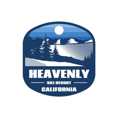 Heavenly Ski Resort, California 3 inch Sticker (Waterproof Vinyl Decal for Car, Water Bottle, Laptop, iPad, Window, Cooler, Luggage, Bumper, Toolbox, Locker), 3 inch (Blue)