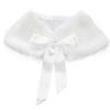Yihuimin Girls Princess Shrug Faux Fur Jacket Cloak Plush Cape Mini Caot with Bowknot for Birthday Party White One Size view 1