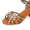 SWDZM Women's Latin Dance Shoes Satin Ballroom Salsa Performence Practice Dance Shoes,Heel-5CM,EM213 Leopard 8.5 US view 3