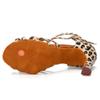 SWDZM Women's Latin Dance Shoes Satin Ballroom Salsa Performence Practice Dance Shoes,Heel-7CM,EM213 Leopard 5 US view 4