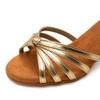 SWDZM Women's Latin Dance Shoes Satin Ballroom Salsa Performence Practice Dance Shoes,Heel-5CM,EM213 Gold 8 US view 3