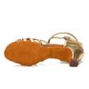 SWDZM Women's Latin Dance Shoes Satin Ballroom Salsa Performence Practice Dance Shoes,Heel-5CM,EM213 Gold 8 US view 4