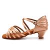TINRYMX Girls&Women Latin Dance Shoes Silk Ballroom Salsa Tango Professional Performance Practice Dance Shoes, WZSP234-XGG-Pink-4,US 3 view 1