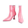 Ankle Boots for Women High Heel - Candy Colors Patent Leather Side Zipper Pointed Toe Wine Glass Heel Short Booties 2040 Fashion Casual Shoes view 1