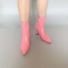 Ankle Boots for Women High Heel - Candy Colors Patent Leather Side Zipper Pointed Toe Wine Glass Heel Short Booties 2040 Fashion Casual Shoes view 4