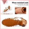 TINRYMX Girls&Women Latin Dance Shoes Silk Ballroom Salsa Tango Professional Performance Practice Dance Shoes, WZSP234-XGG-Beige-4,US 7 view 4