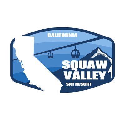 Squaw Valley Ski Resort, California 3 inch Sticker (Waterproof Vinyl Decal for Car, Water Bottle, Laptop, iPad, Window, Cooler, Luggage, Bumper, Toolbox, Locker), 3 inch (Blue)