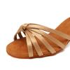 SWDZM Women's Latin Dance Shoes Satin Ballroom Salsa Performence Practice Dance Shoes,Heel-5CM,EM213 Beige 8 US view 3