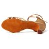 SWDZM Women's Latin Dance Shoes Satin Ballroom Salsa Performence Practice Dance Shoes,Heel-5CM,EM213 Beige 8 US view 4