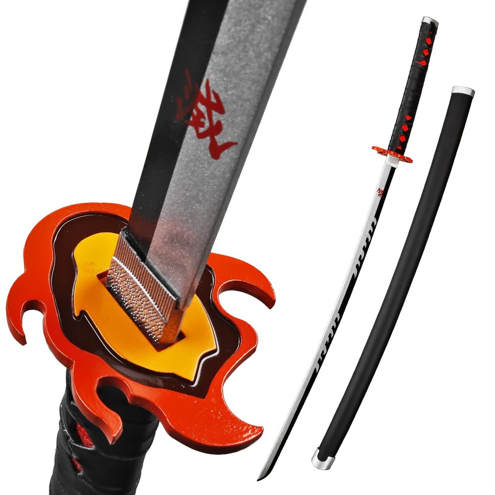 41 Munetoshi Steel Tanjiro Kamado Flame Demon Killer Nichirin Katana Samurai Sword Anime Cosplay Costumes