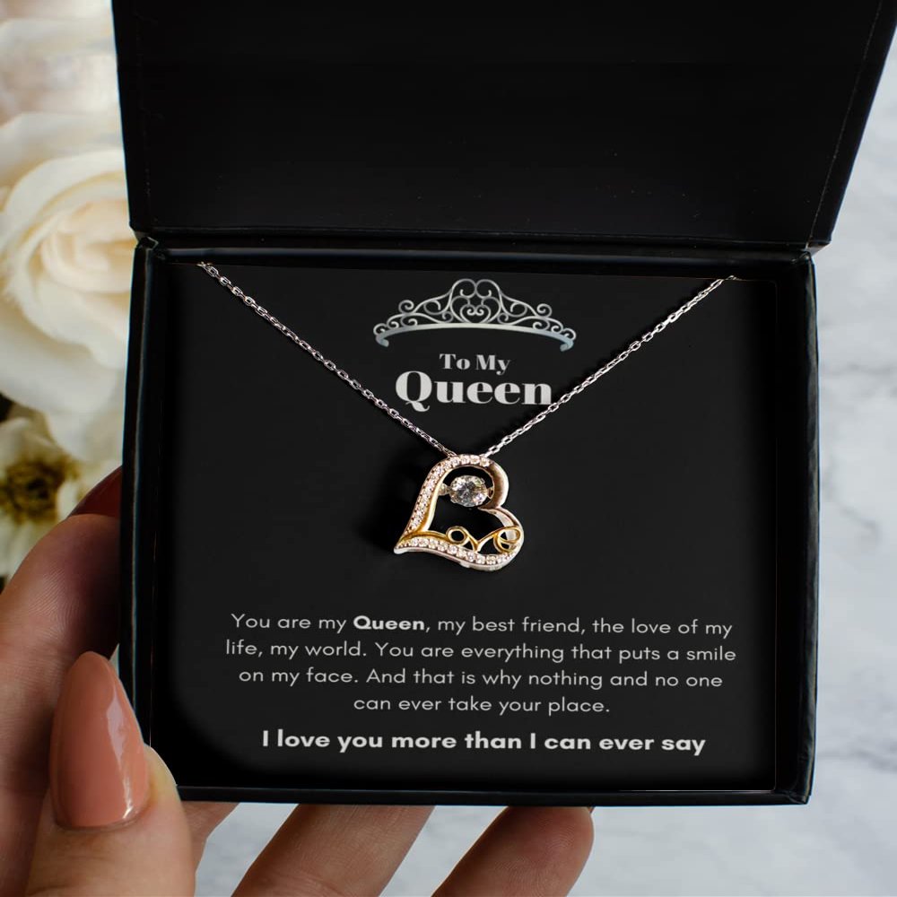 JustDavid Queen Love Dancing Heart Necklace Gift w/Message Card - Love Dancing Necklace