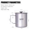 LIXADA Titanium French Press Coffee Maker, 750ml, Corrosion Resistant, Foldable Handle, Outdoor Camping Cooking Pot view 3