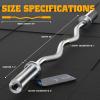 OKUGAFIT 47" Olympic EZ Curl Bar for 2-inch Plates - Ez Bar - Ez Barbell Curl Bar for Weight Lifting Bicep,Hip Thrusts,Squat, with 2 Spring Collars view 4