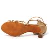 SWDZM Women's Latin Dance Shoes Satin Ballroom Salsa Performence Practice Dance Shoes,Heel-7CM,EM213 Beige 7.5 US view 4